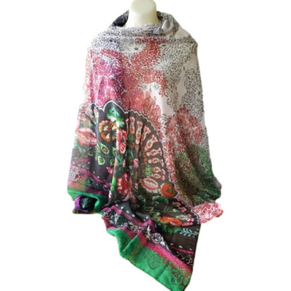 Desigual Accessories - Desigual Spain thin & sheer breezy floral summer scarf